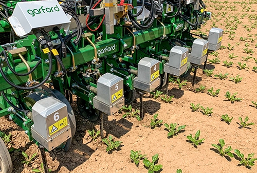 Garford Inrow Hackgerät auf dem Acker