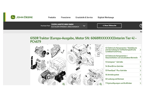 John Deere Ersatzteil Shop